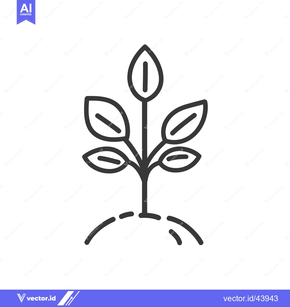 Premium Vector of An icon depicting a small plant growing from the earth