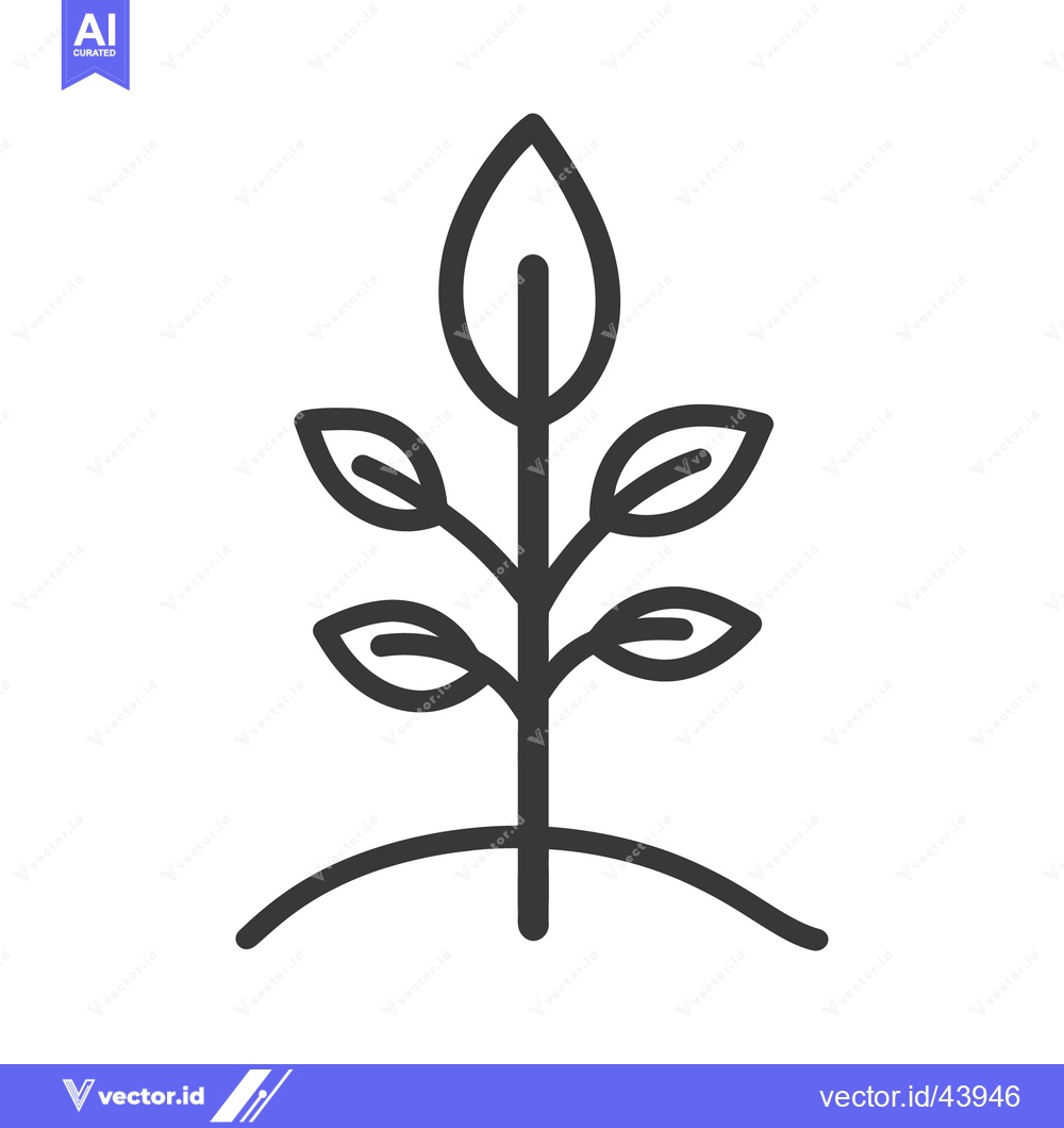 Premium Vector dari A simple black and white icon of a growing plant