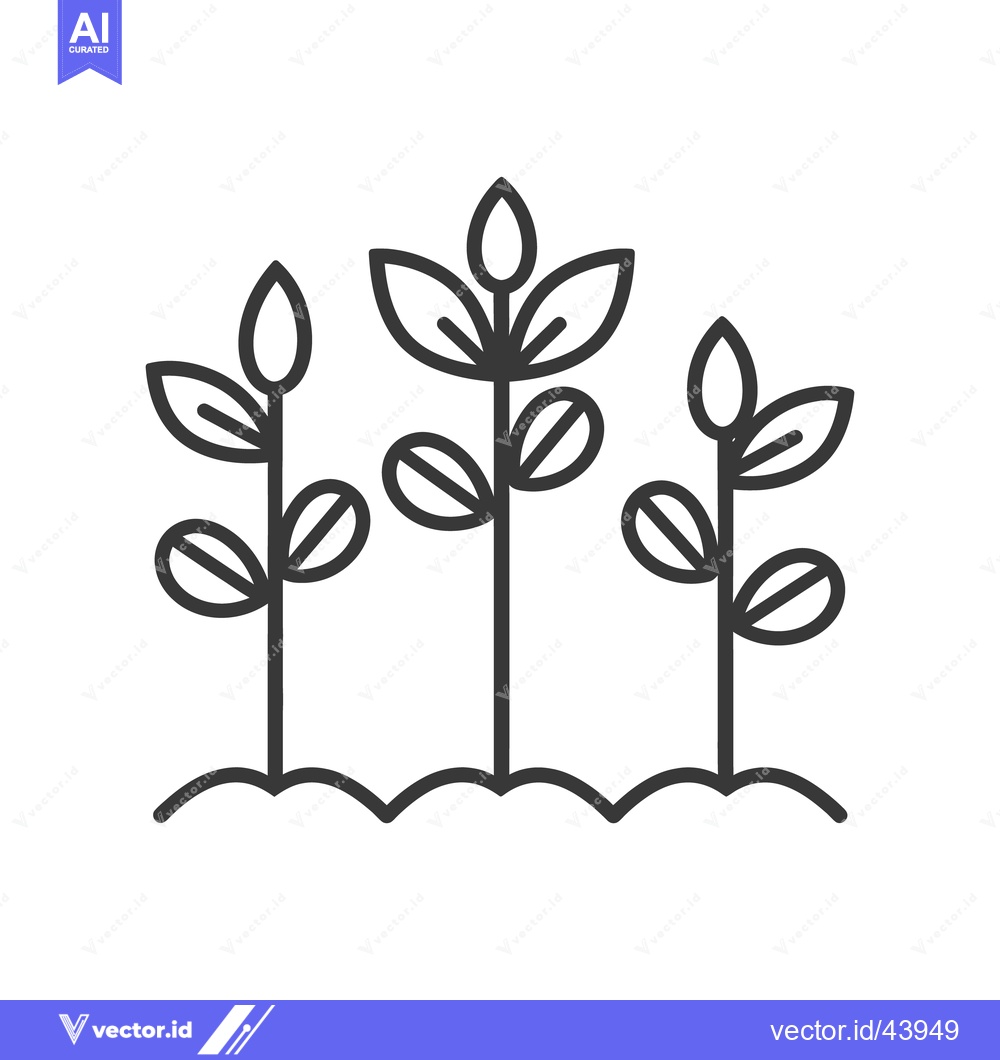 Premium Vector of Three small plants sprouting from the ground with their leaves visible