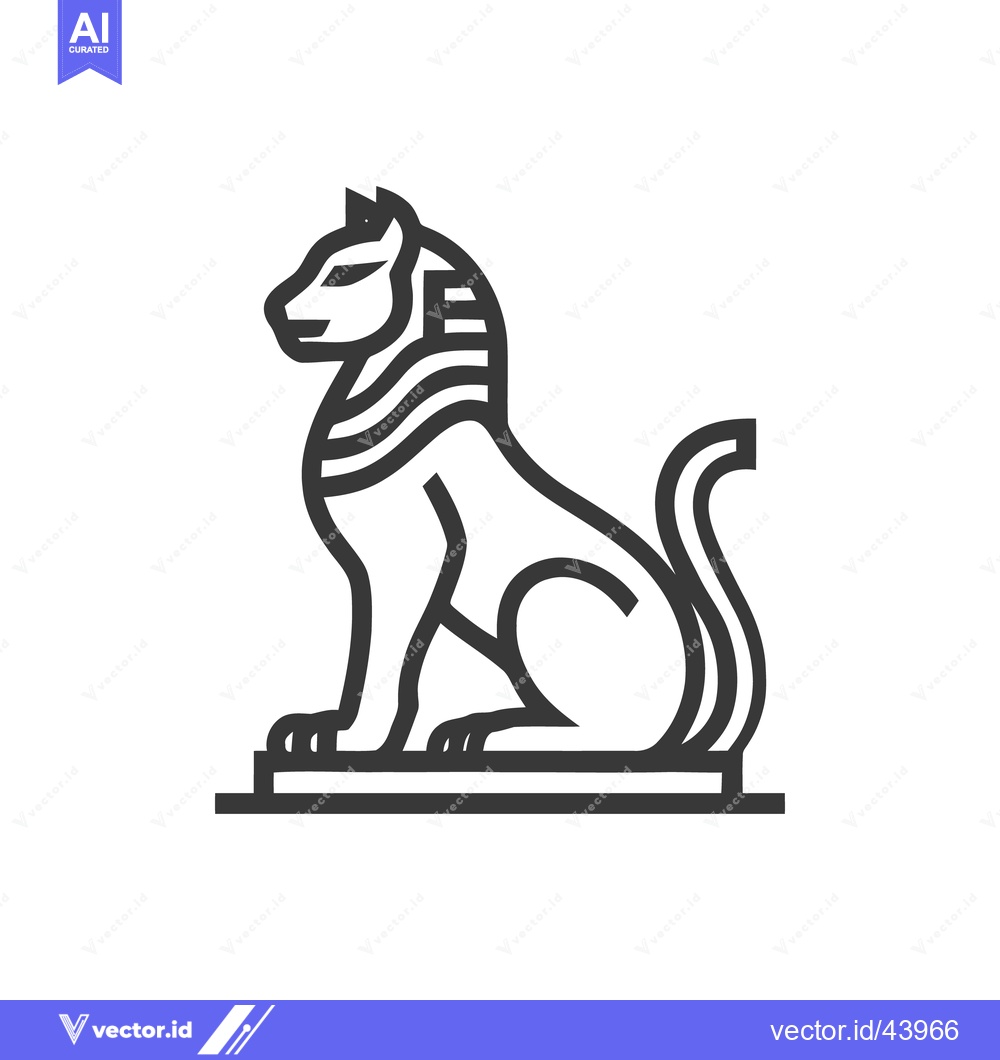 Premium Vector dari Minimalist Sphinx Illustration: Ancient Egyptian Icon in Bold Line Art