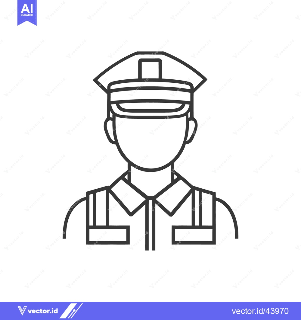 Premium Vector of A simple outlined illustration of a person wearing a hat