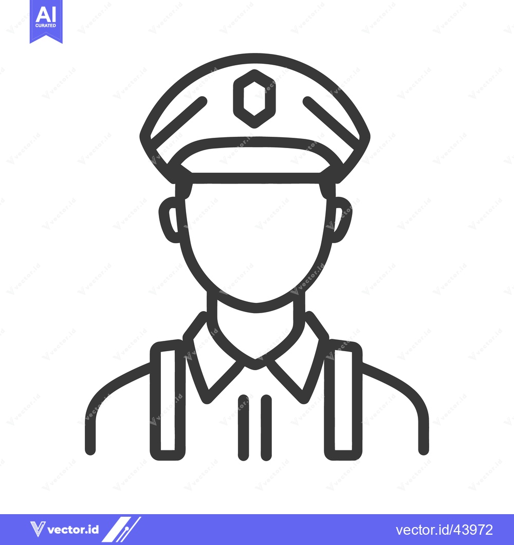 Premium Vector dari Simple Line Drawing Depicting A Person Wearing Uniformed Clothing