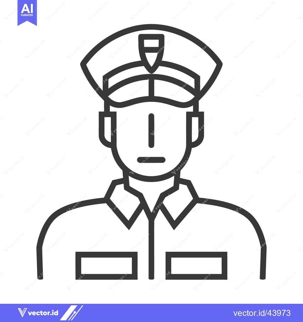 Premium Vector dari A simple line drawing of a person wearing a uniform