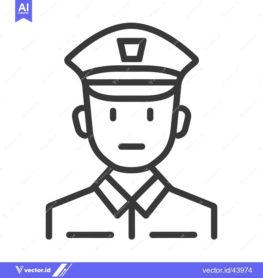 Premium Vector dari A simple line drawing depiction of a uniformed person