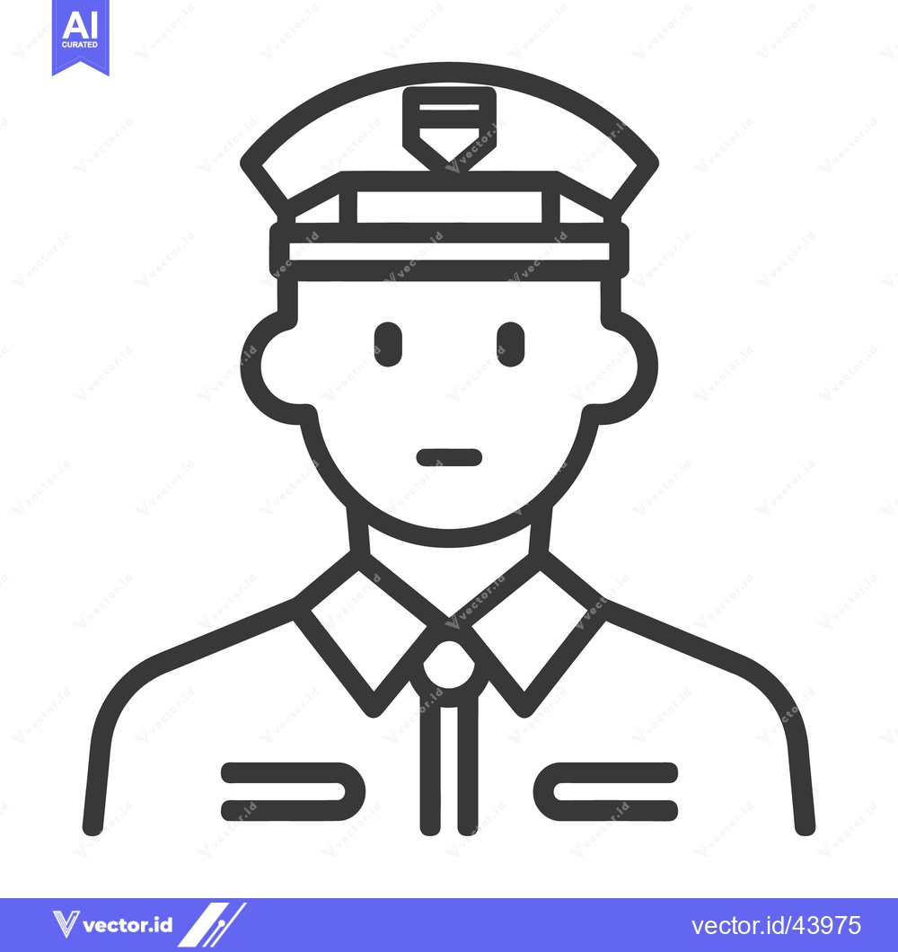Premium Vector dari A simple vector illustration of a police officer in uniform