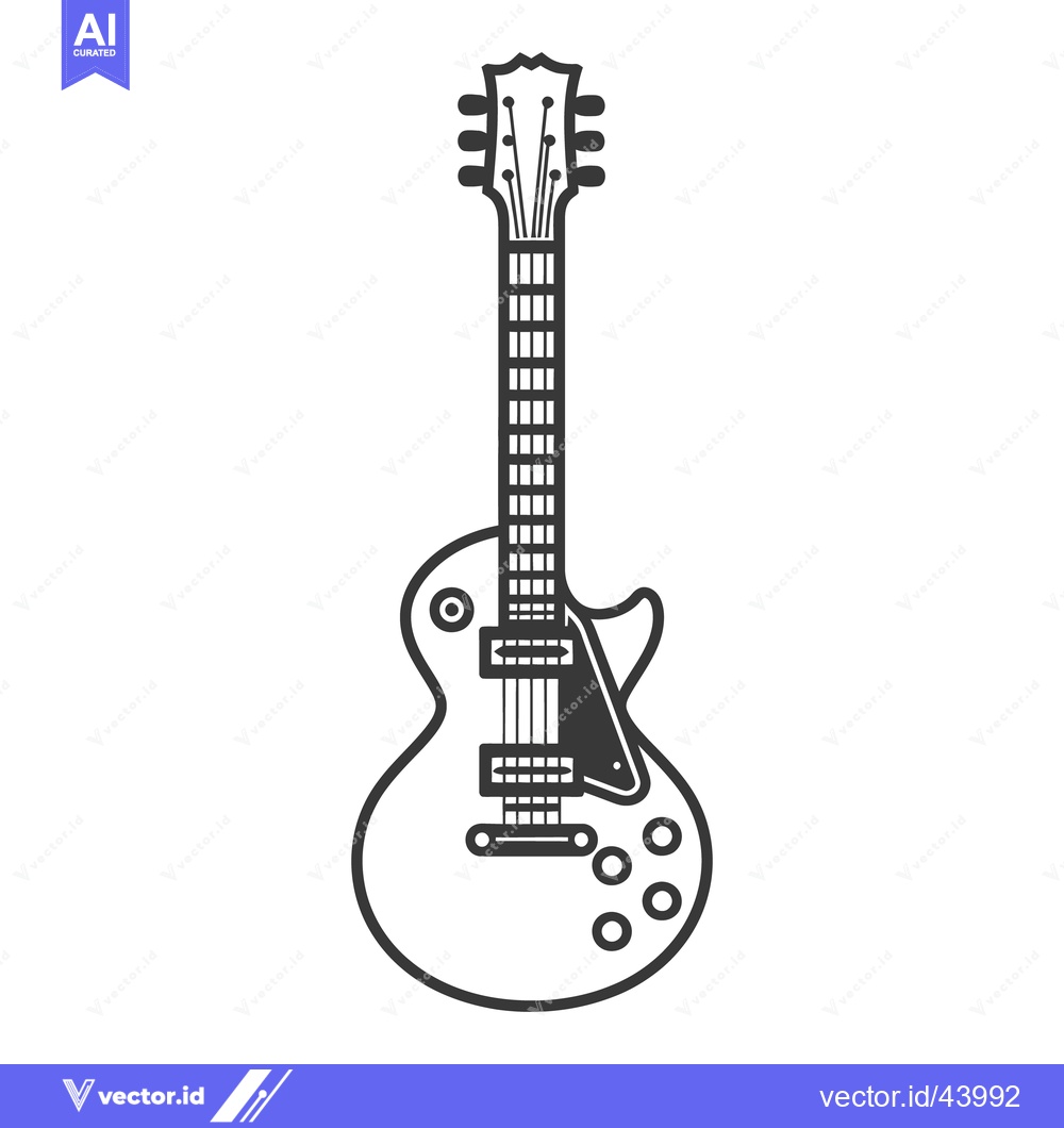 Premium Vector of A detailed illustration of a classic electric guitar design