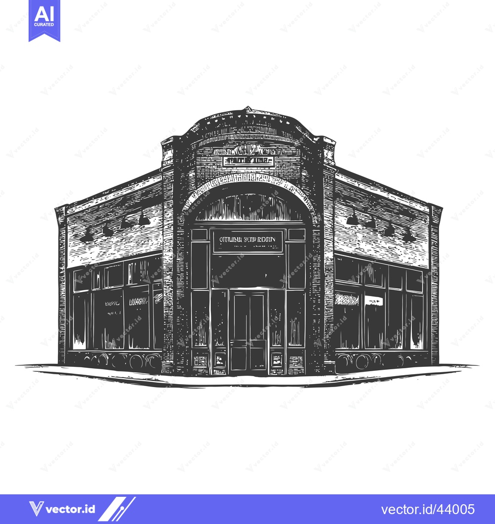 Premium Vector dari Vintage City Shop Building Architectural Illustration
