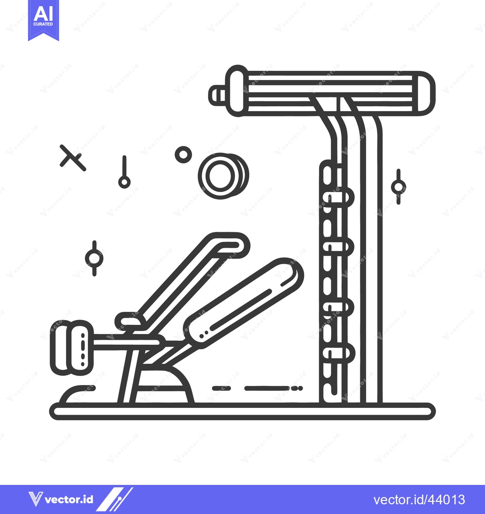 Premium Vector dari The image depicts a weight lifting bench with rack equipment