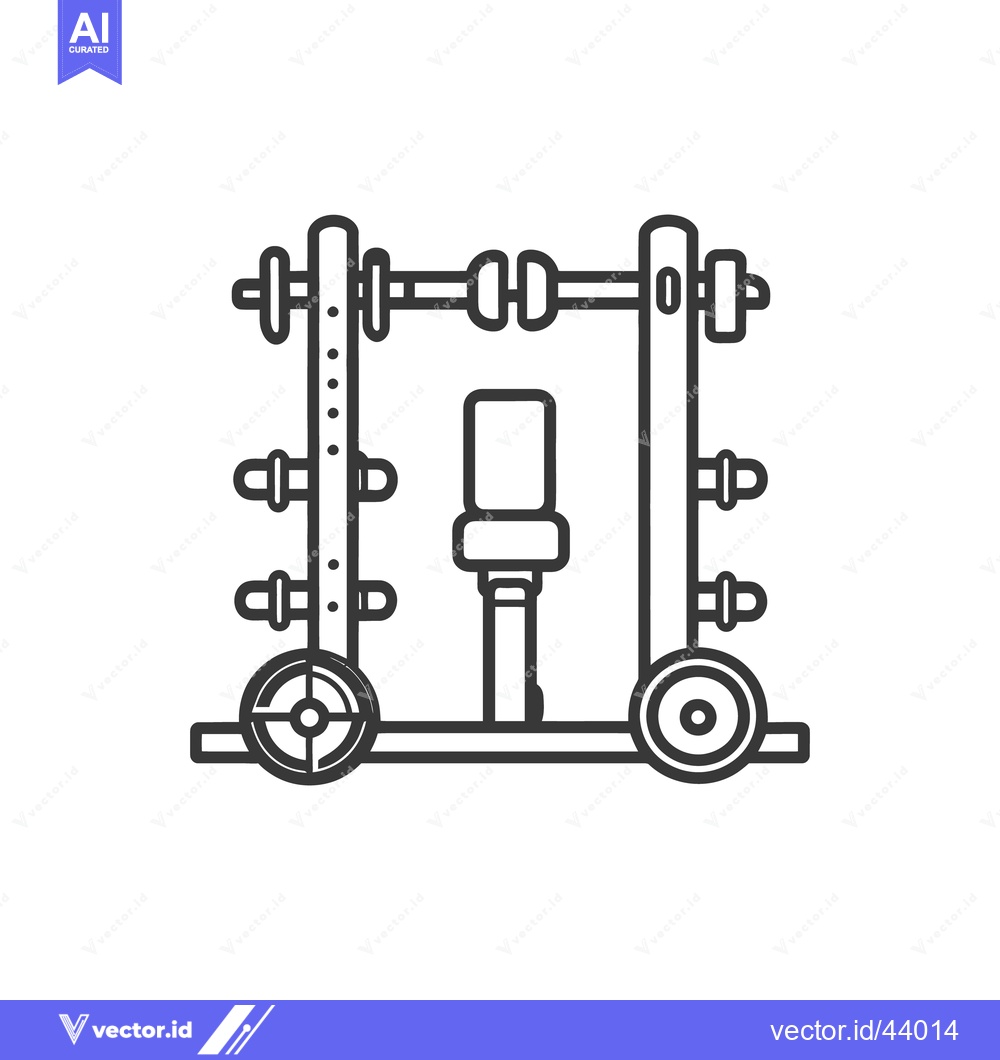 Premium Vector of A black and white illustration depicting a weight training apparatus