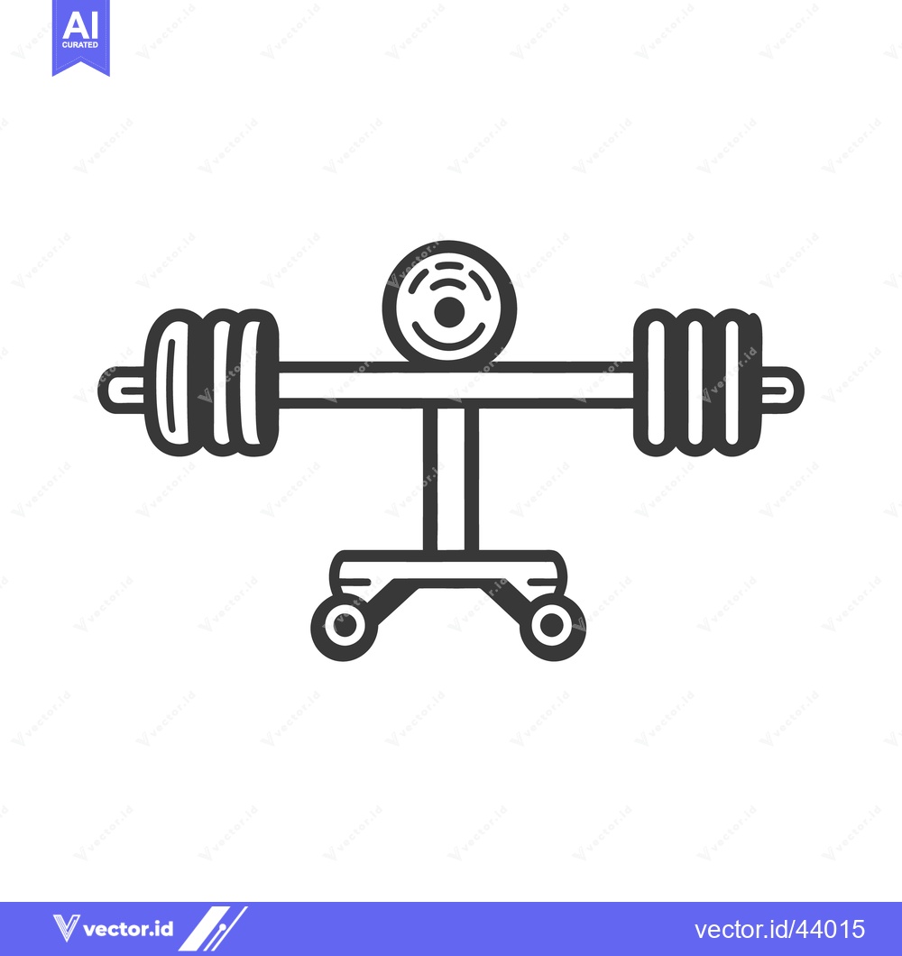 Premium Vector dari A minimalist black and white illustration of a weight lifting machine