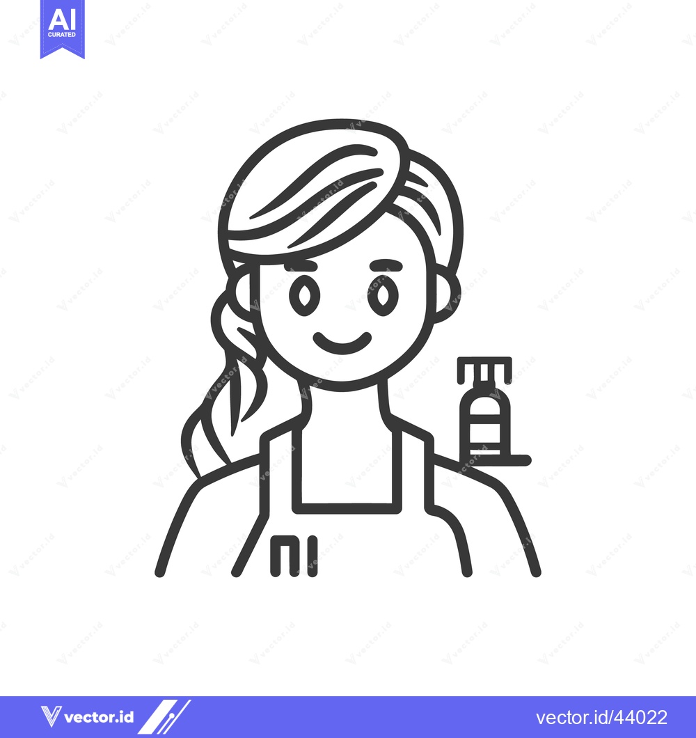 Premium Vector of A smiling woman holding a bottle on a small tray