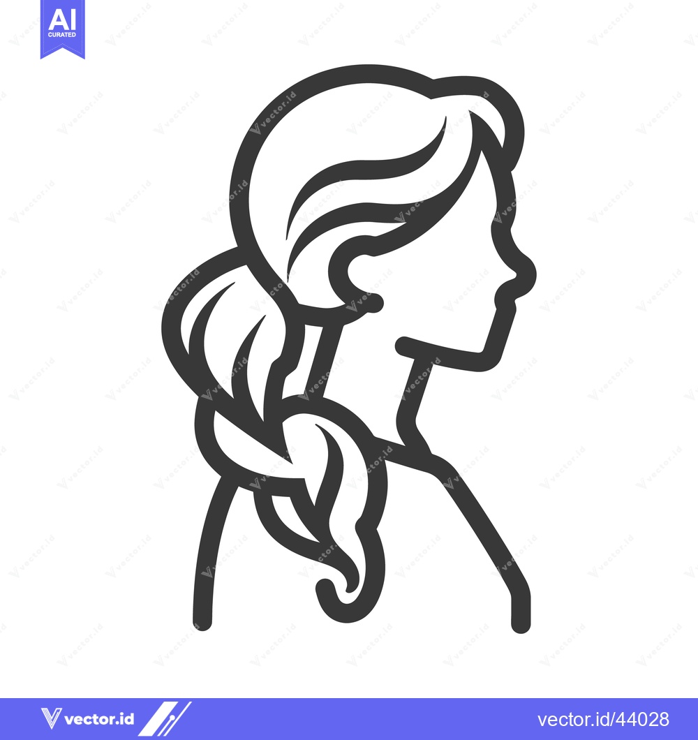 Premium Vector of A simple black and white line drawing of a womans profile