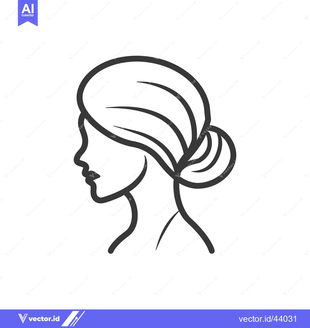 Premium Vector dari A simple elegant outline of a woman in profile view