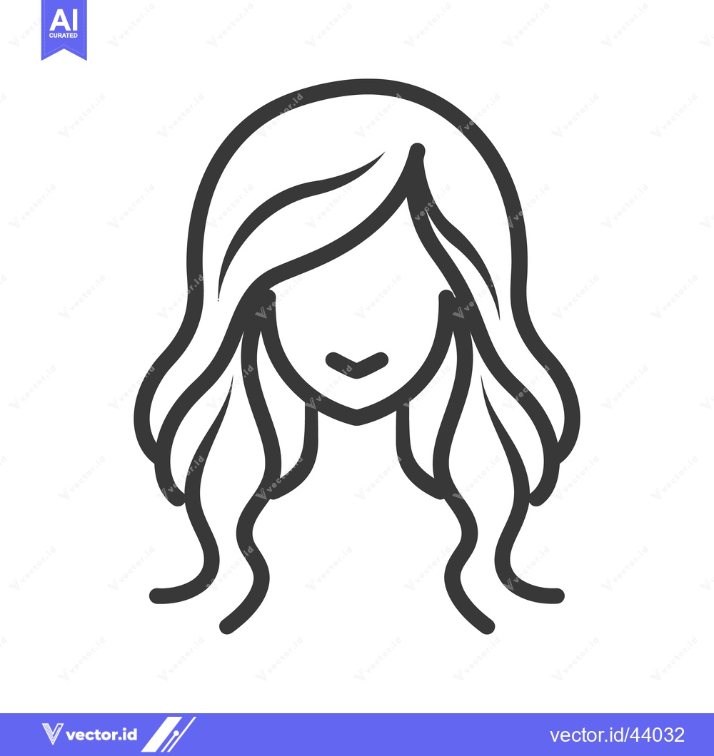 Premium Vector of A simple line drawing illustration of a female face and hair