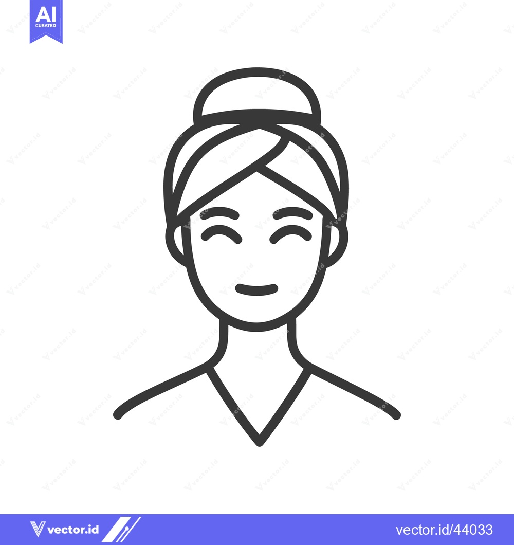 Premium Vector dari A simplified illustration of a woman with a towel on her head