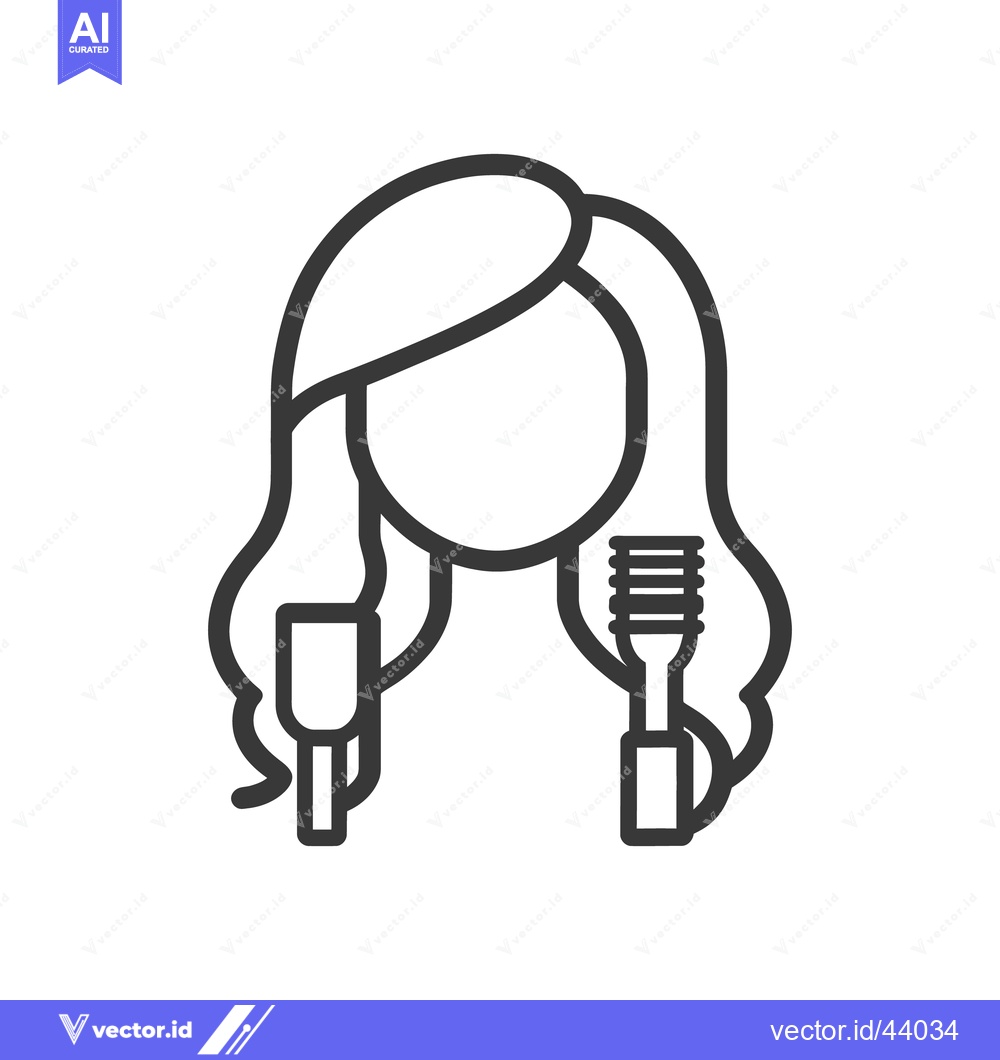 Premium Vector of A person with long hair holding beauty tools