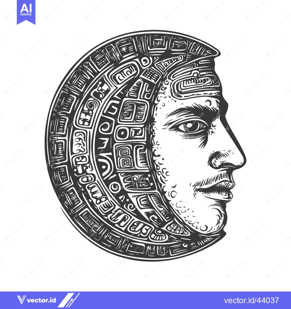 Premium Vector dari Half Face Profile with Intricate Geometric Design