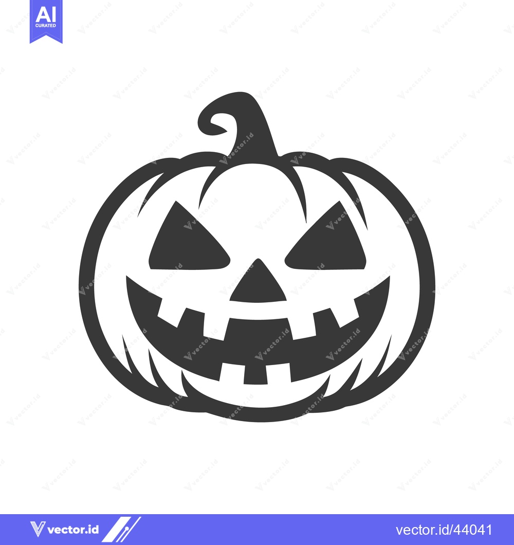Premium Vector dari A spooky carved pumpkin with a sinister grin and sharp features