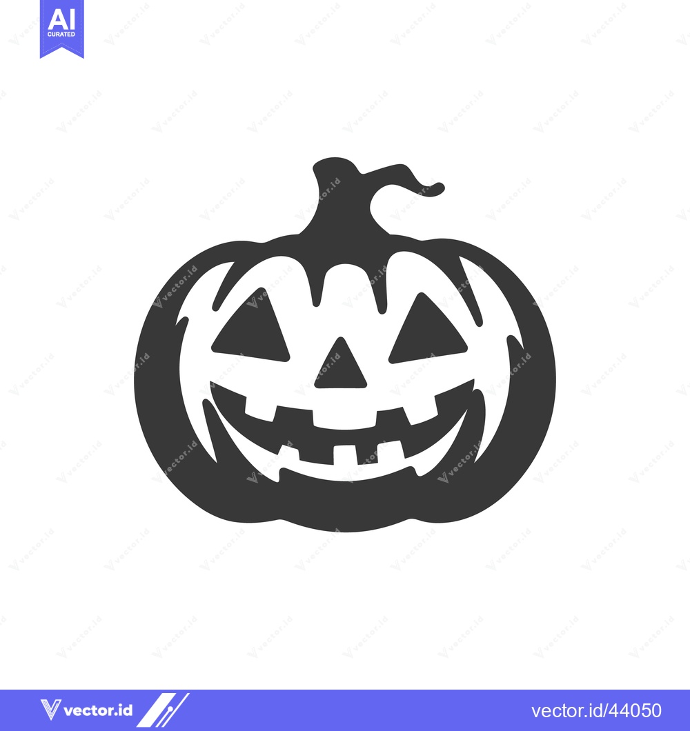 Premium Vector dari A black silhouette illustration of a carved pumpkin for celebration