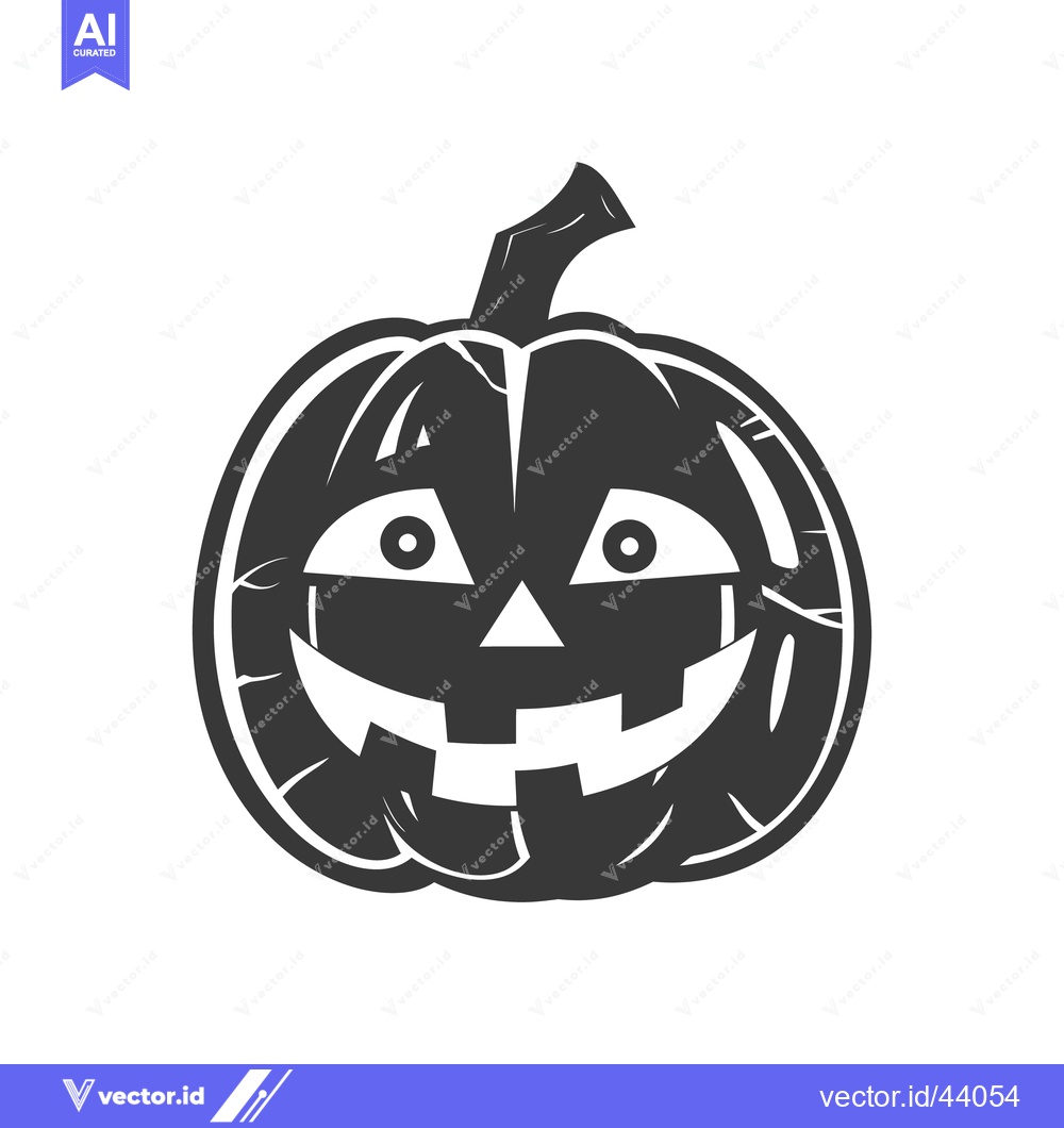 Premium Vector dari A simple stylized illustration depicting a happy halloween pumpkin
