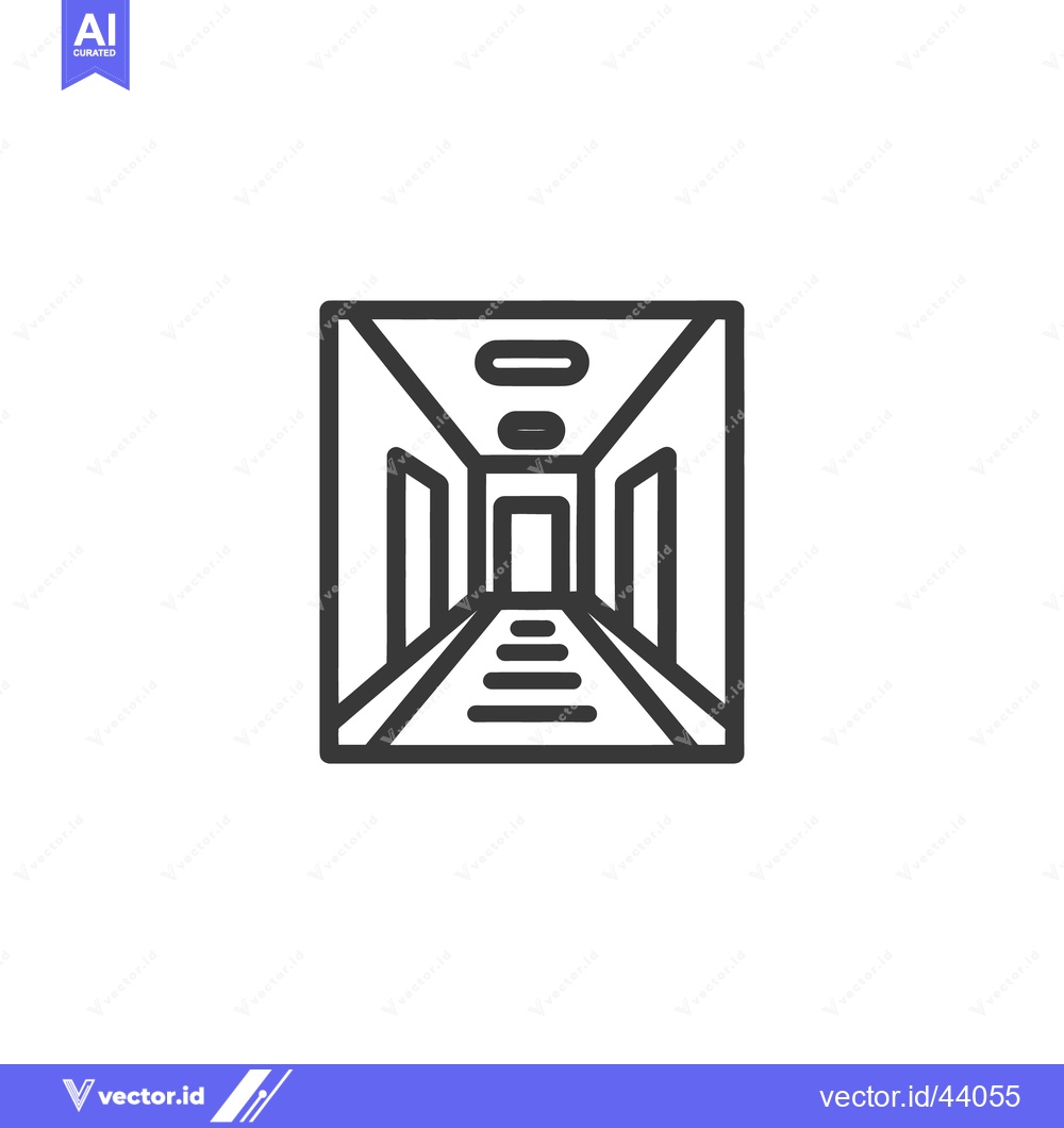 Premium Vector dari Minimalist Hallway Icon: Linear Perspective, Architectural Design, Int