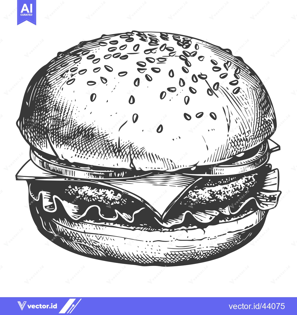 Premium Vector of A Delicious Hand Drawn Sketch Of A Burger