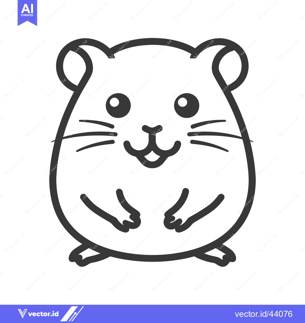 Premium Vector dari A cute cartoon illustration of a happy small hamster