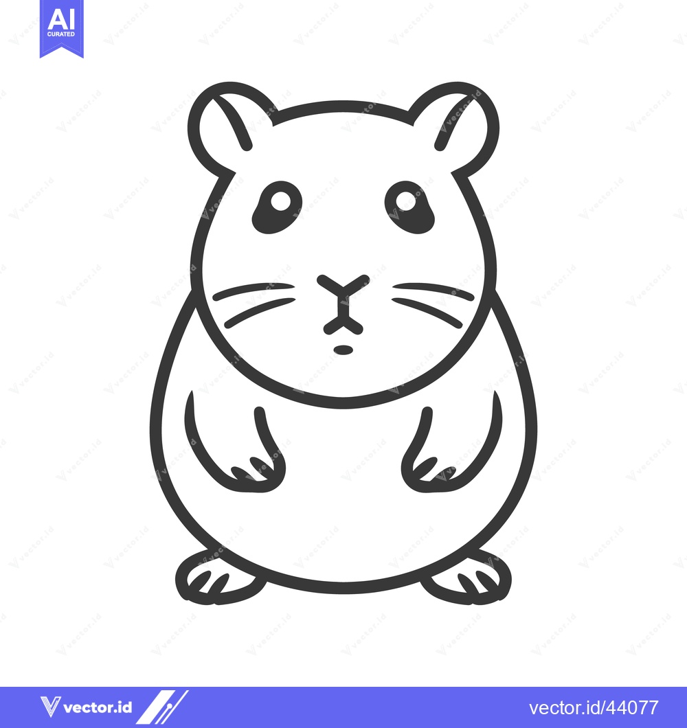 Premium Vector dari A Simple Black And White Illustration Depicting a Small Rodent Animal