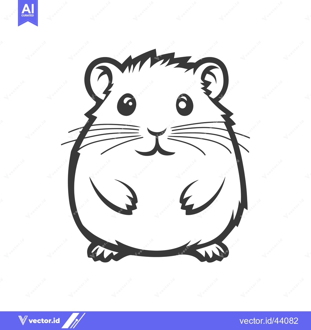 Premium Vector dari An illustrated cartoon image of a small and round rodent