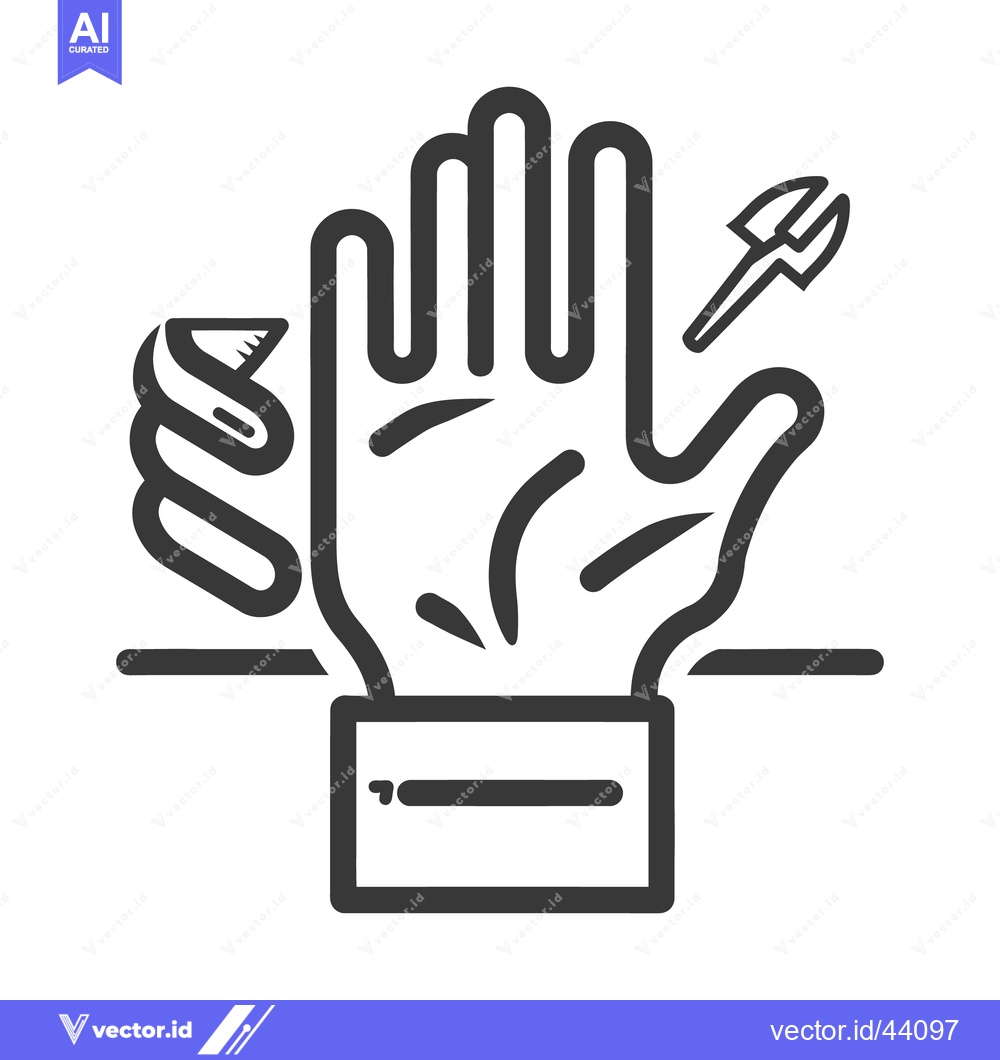 Premium Vector dari Graphic illustration of a hand with tools and a measuring tape
