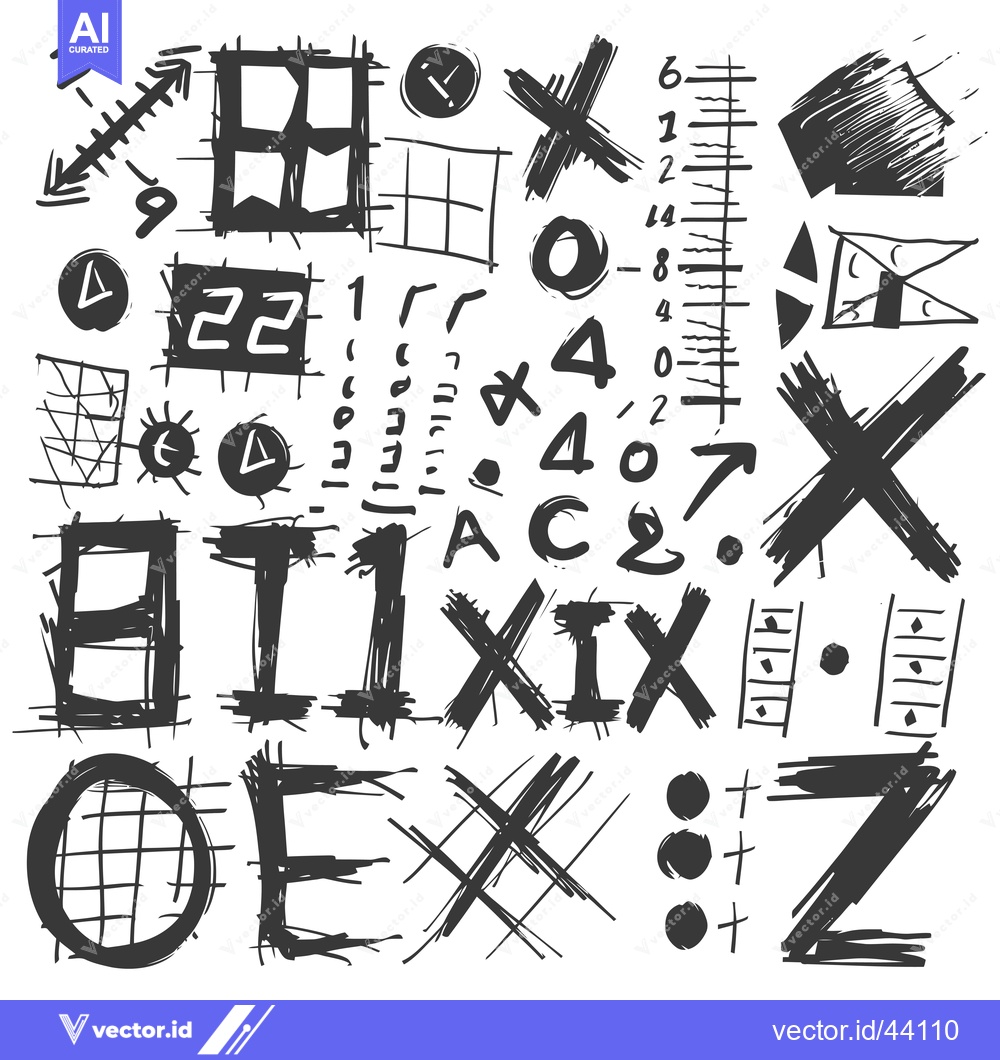 Premium Vector dari Hand-Drawn Abstract Shapes and Symbols