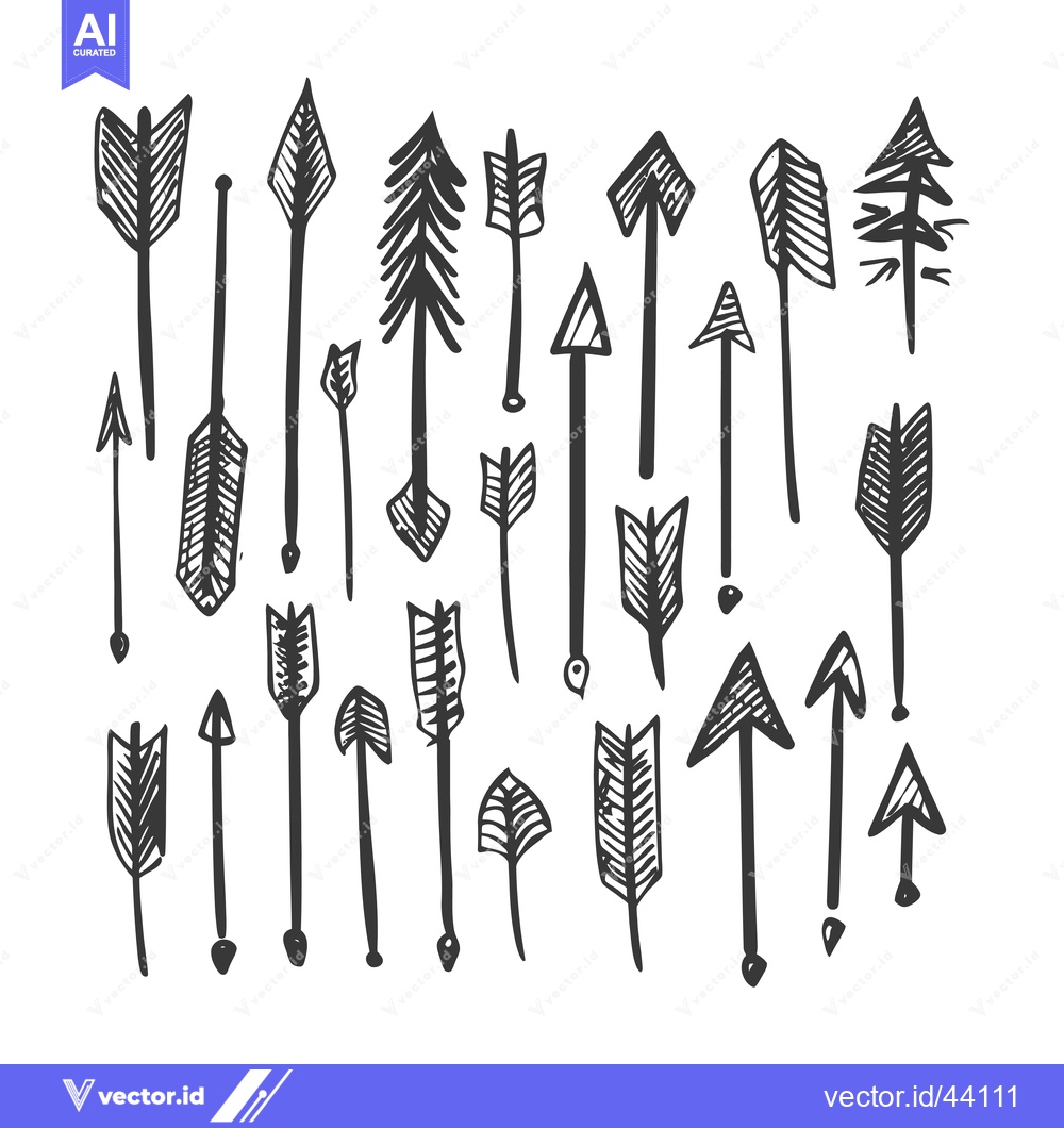 Premium Vector dari Hand-drawn Arrows in Various Styles and Sizes