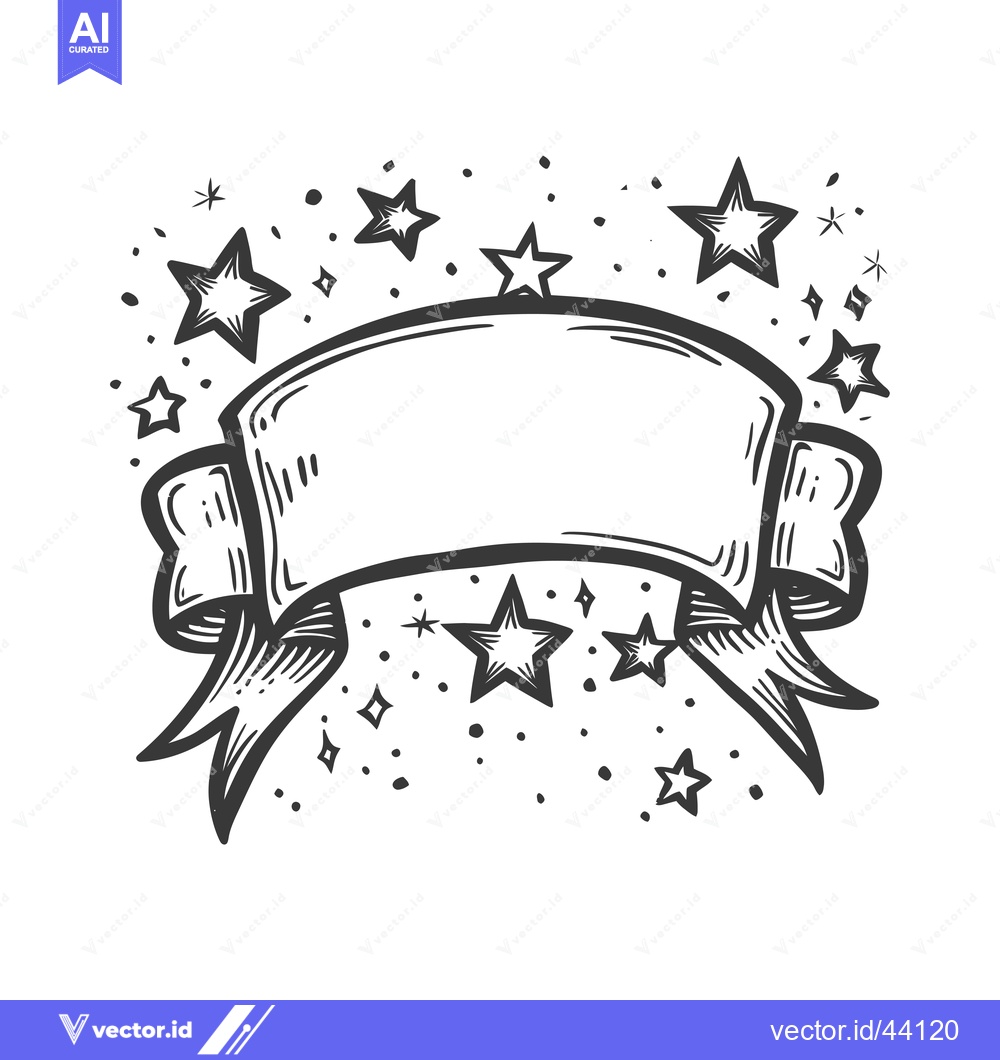 Premium Vector dari Hand-Drawn Banner with Stars and a Blank Space for Text