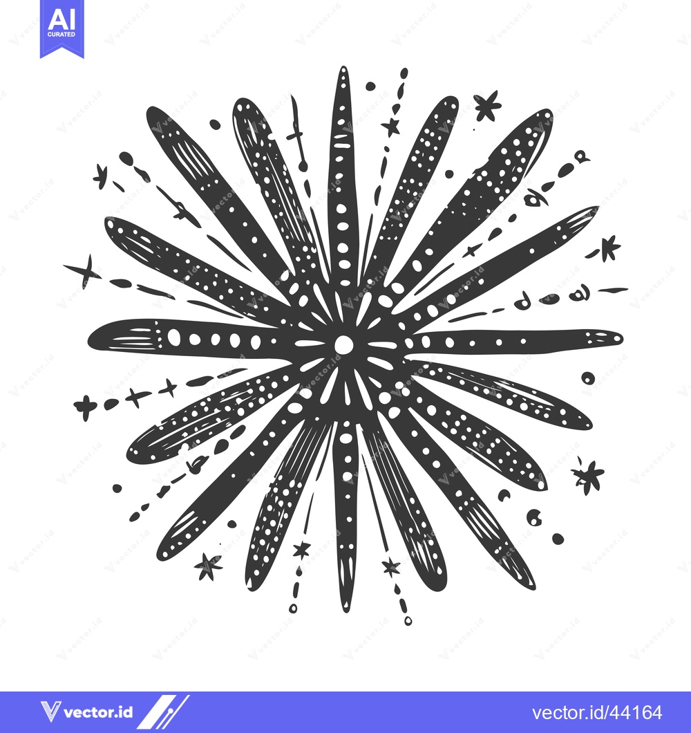 Premium Vector dari Hand-Drawn Black and White Fireworks Illustration