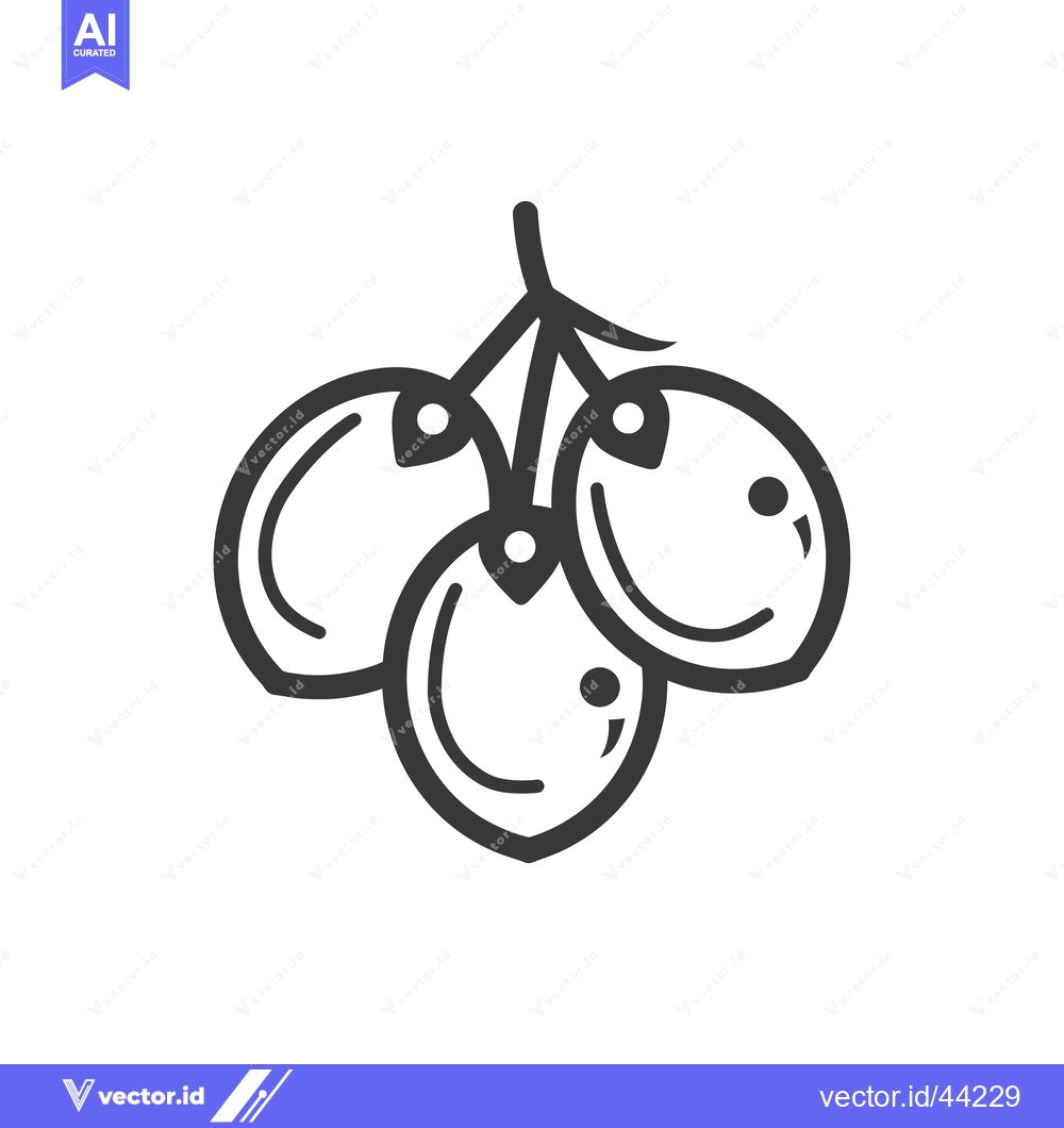 Premium Vector dari Hand-Drawn Black and White Illustration of a Bunch of Grapes