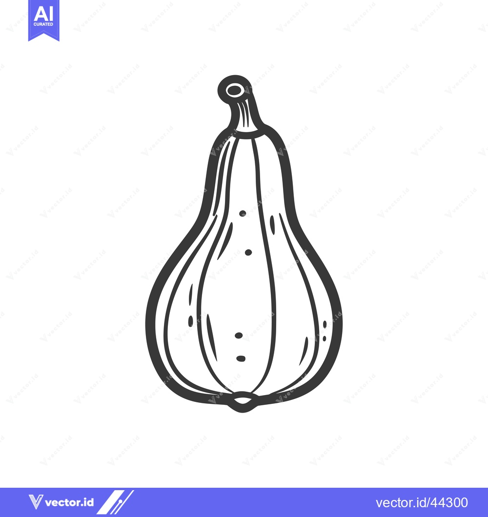 Premium Vector of Hand-drawn black and white illustration of a pear