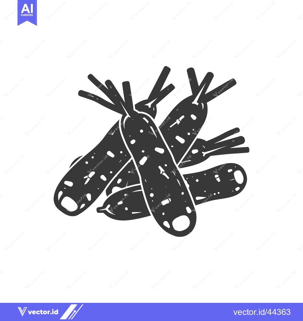 Premium Vector of Hand-Drawn Black and White Illustration of Carrots