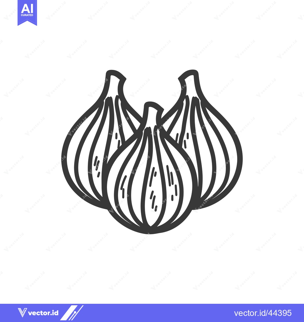 Premium Vector dari Hand-drawn black and white illustration of three garlic cloves