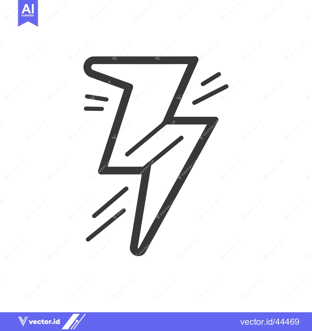 Premium Vector dari Hand-Drawn Black and White Lightning Bolt Icon