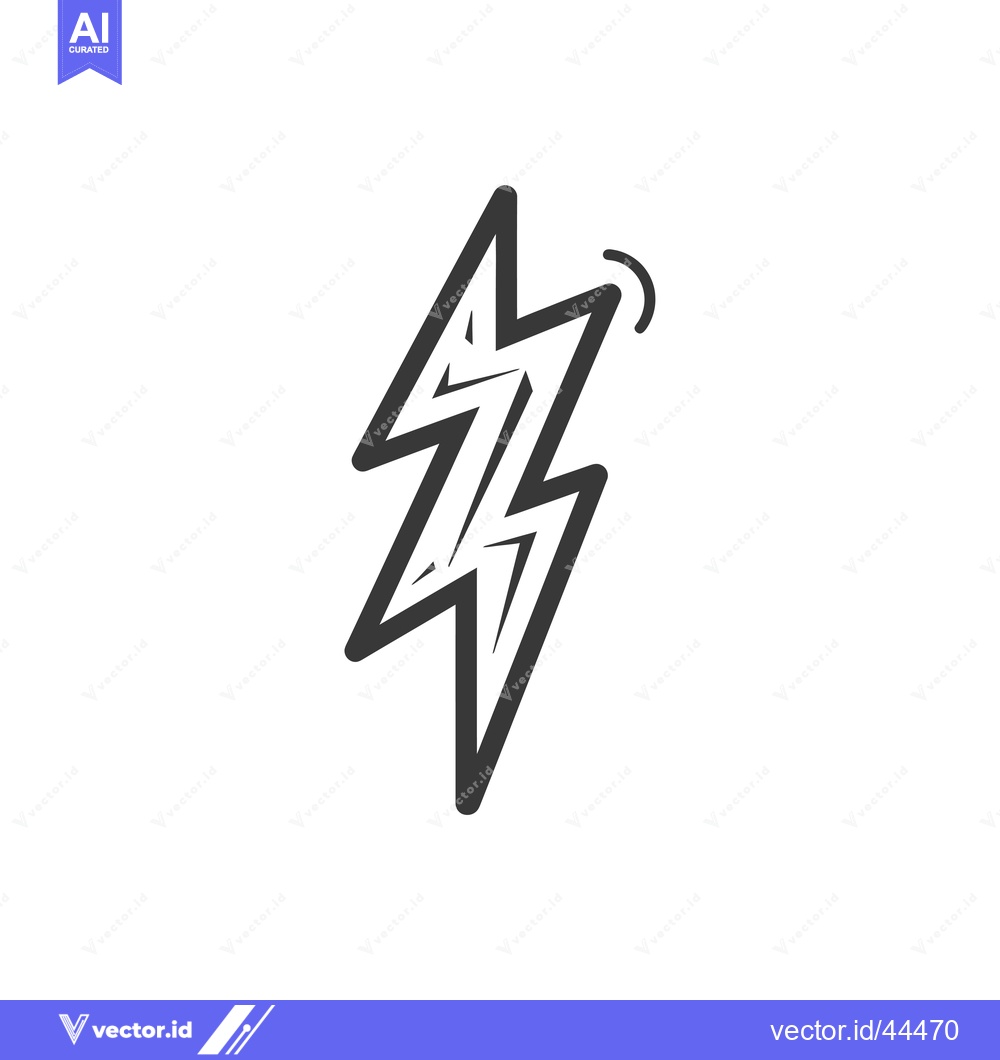 Premium Vector of Hand-drawn black and white lightning bolt icon
