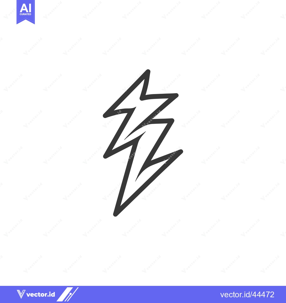 Premium Vector dari Hand-drawn black and white lightning bolt icon