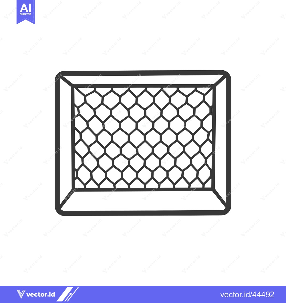 Premium Vector dari Hand-drawn black and white outline of a soccer goal