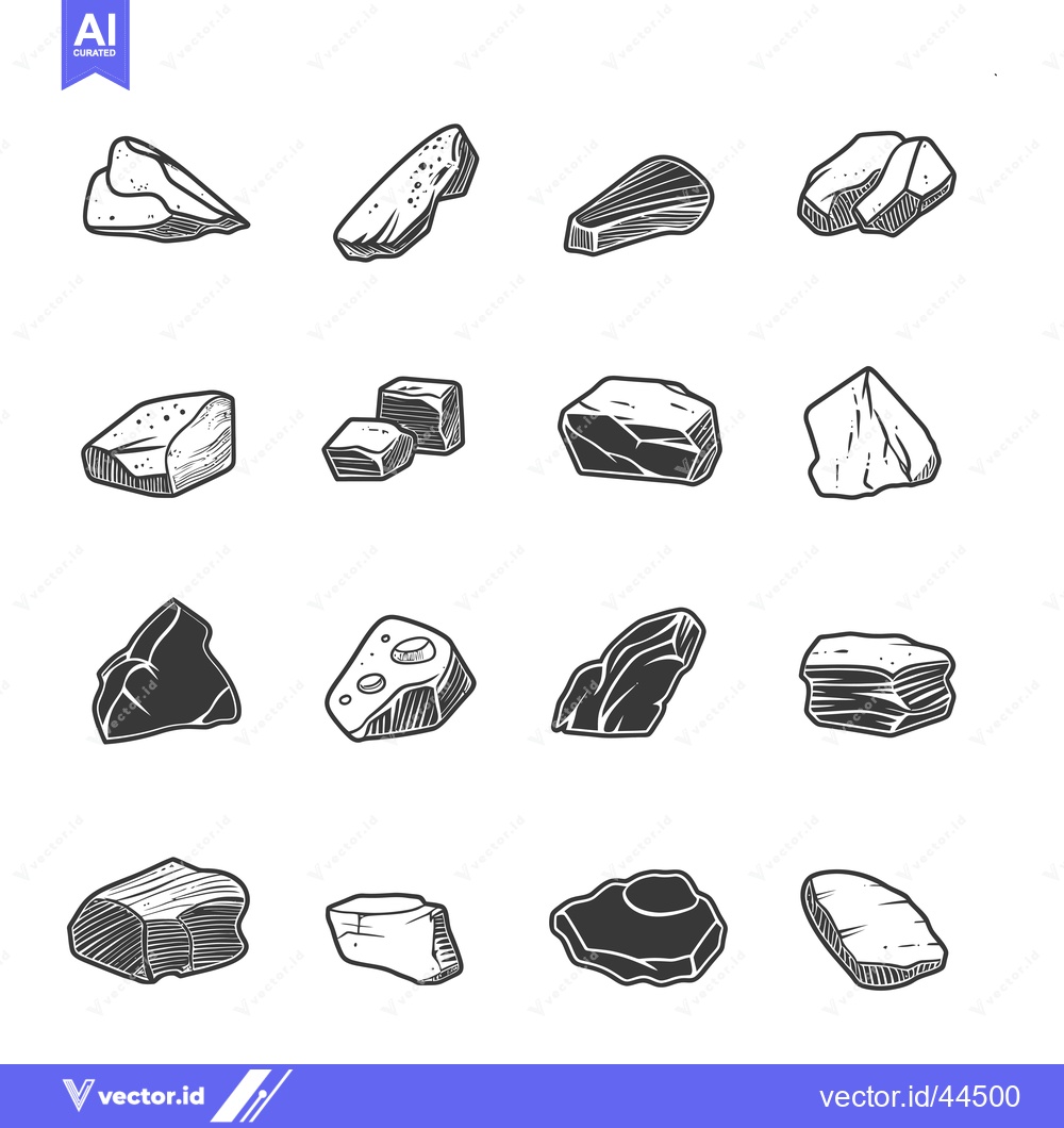 Premium Vector dari Hand-Drawn Black and White Rock Illustrations