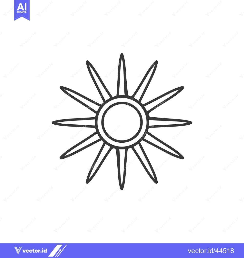 Premium Vector dari Hand-Drawn Black and White Sun with Rays