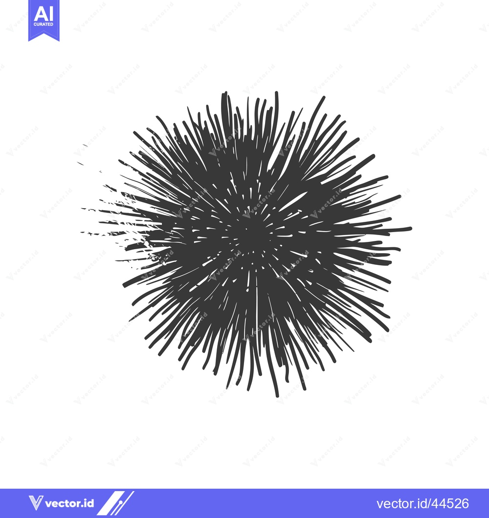 Premium Vector of Hand-drawn black spiky circular brush stroke