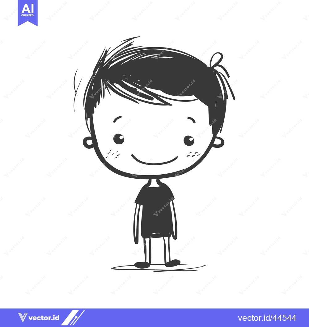 Premium Vector of Hand-drawn cartoon illustration of a smiling boy