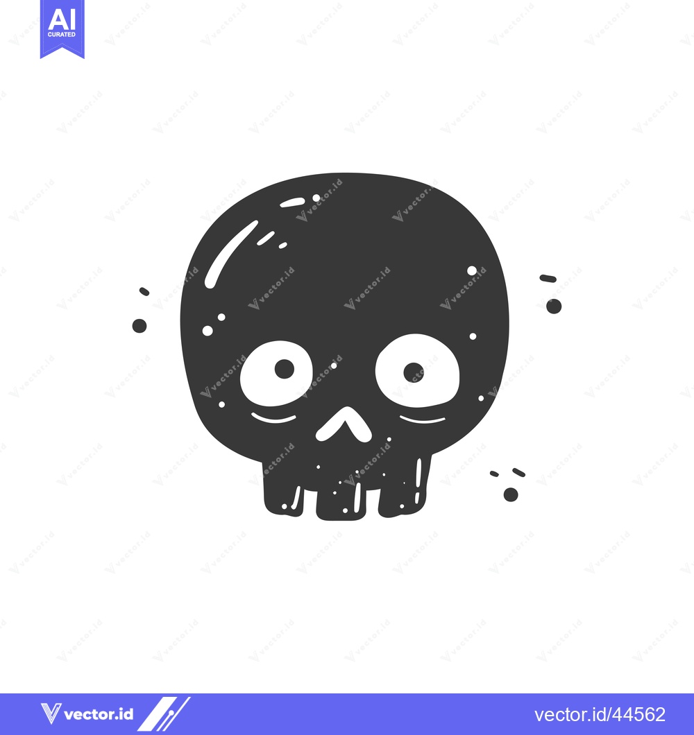 Premium Vector dari Hand-drawn Cartoon Skull with Big Eyes