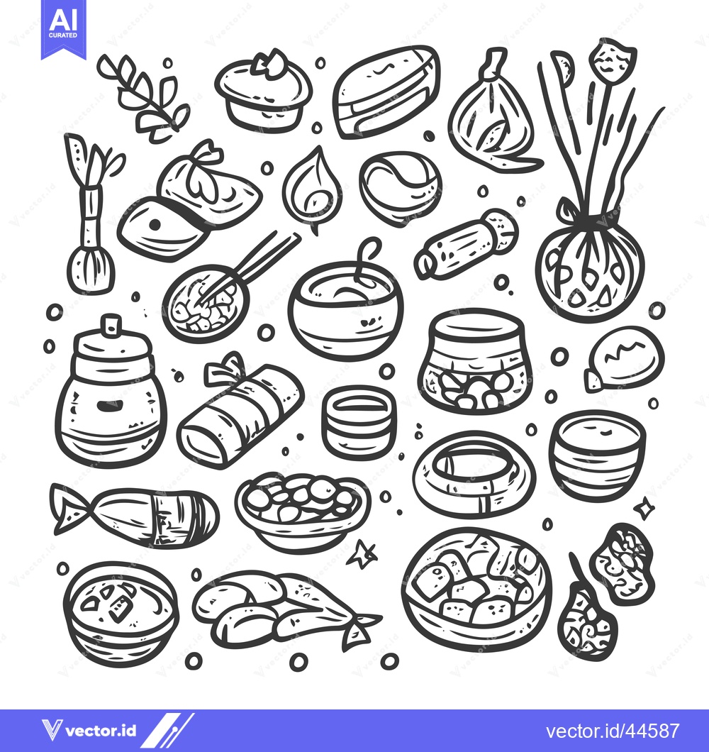 Premium Vector dari Hand-Drawn Collection of Diverse Food and Ingredients