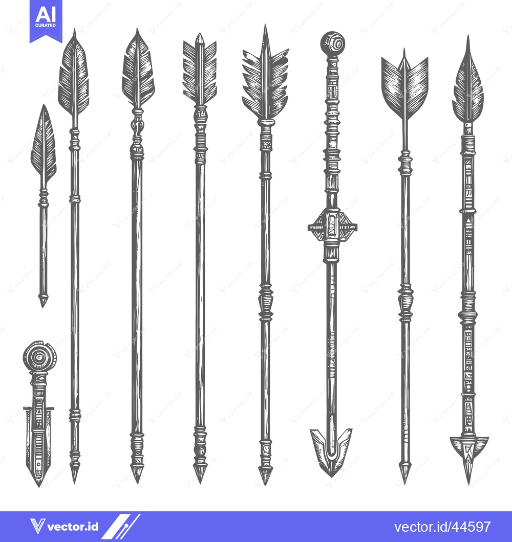 Premium Vector of Hand-Drawn Collection of Ornate Arrows