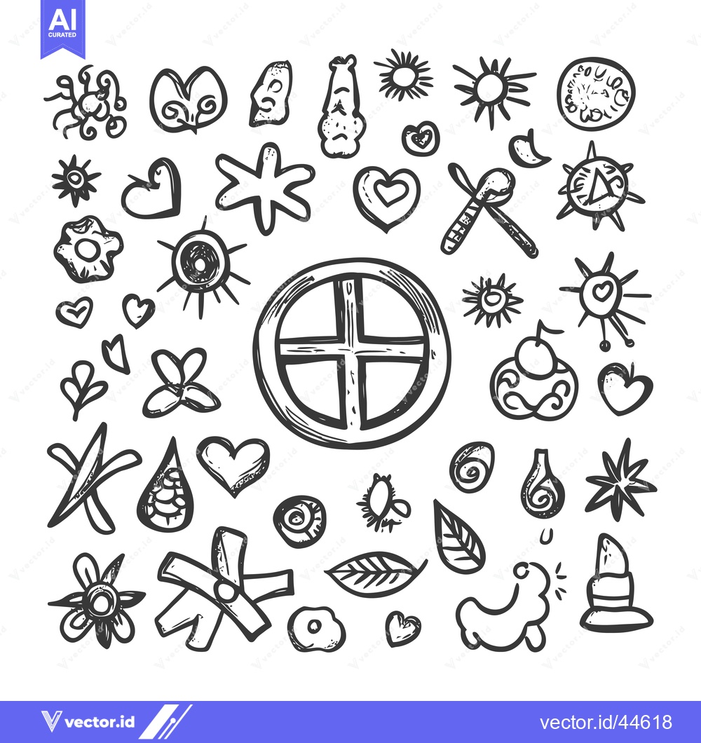 Premium Vector of Hand-Drawn Doodle Collection of Abstract Shapes and Symbols